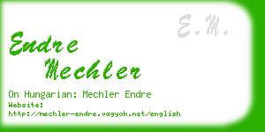 endre mechler business card